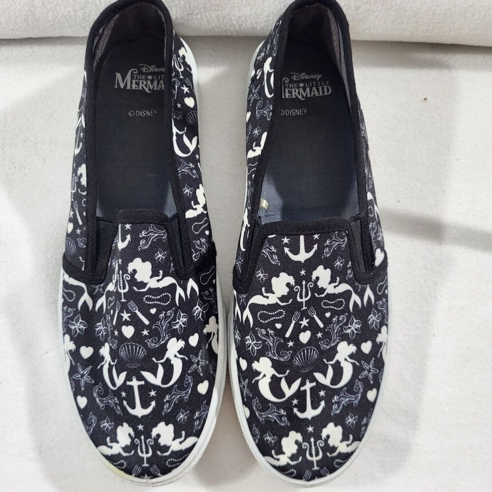 Disney Little Mermaid Size 10 Women Shoes Slip On Shoes, Goth, Cartoon Shoes